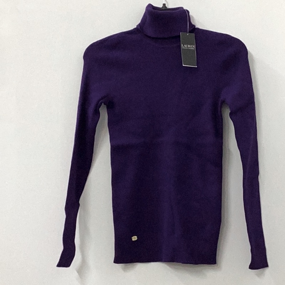 Lauren Ralph Lauren Petite Ribbed Turtleneck Sweater Purple